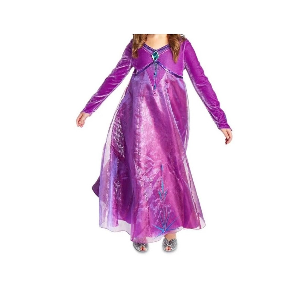 Disney Frozen 2 Elsa Queen Dress Girls 5/6 Purple Excellent Costume Halloween